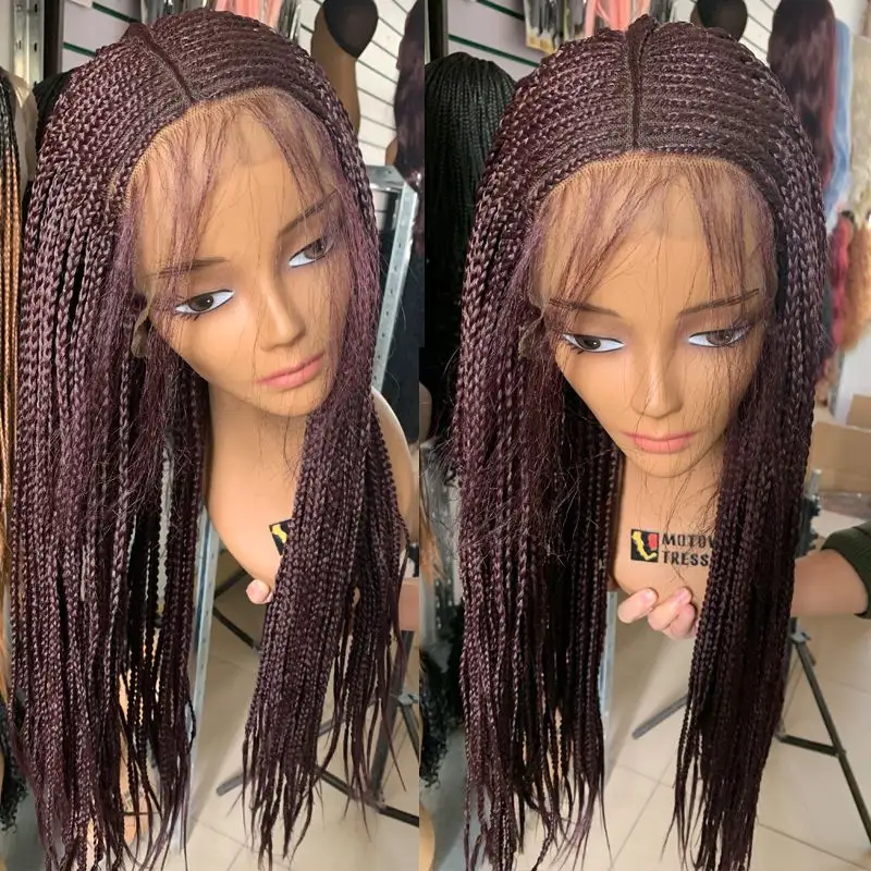 hthair 13x4 13x6 Girls Braiding Hair Cornrows Braided Lace Synthetic Wig Hair For Black Women