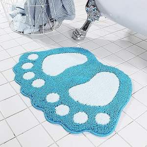 I-0681 Cute Big Feet Custom Microfiber Absorbent <b>Non</b>-<b>slip</b> Print Throw Rug Floor <b>Mat</b> Doormat <b>Bath</b> <b>Mat</b> Toilet Shower Home Decor - Product Image 6
