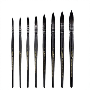 Pinceau rond pour aquarelle Xin Bowen, 1 pièce, poils d'écureuil, virole en plastique, manche en bois, pour artistes - Product Image 2