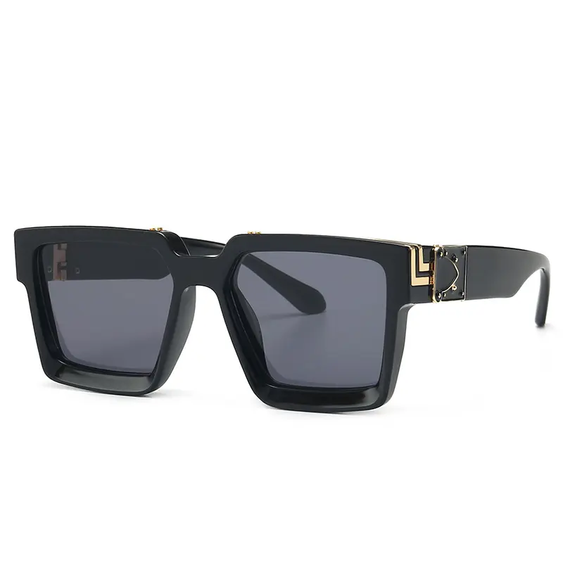 Gafas de sol de lujo para hombre y mujer, lentes de sol masculinas de alta calidad con logotipo personalizado, Marcos cuadrados, gafas de sol Unisex