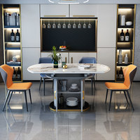 Table à manger moderne en bois massif pour 6 personnes, ronde, avec rangement, idéale pour salle à manger ou hôtel