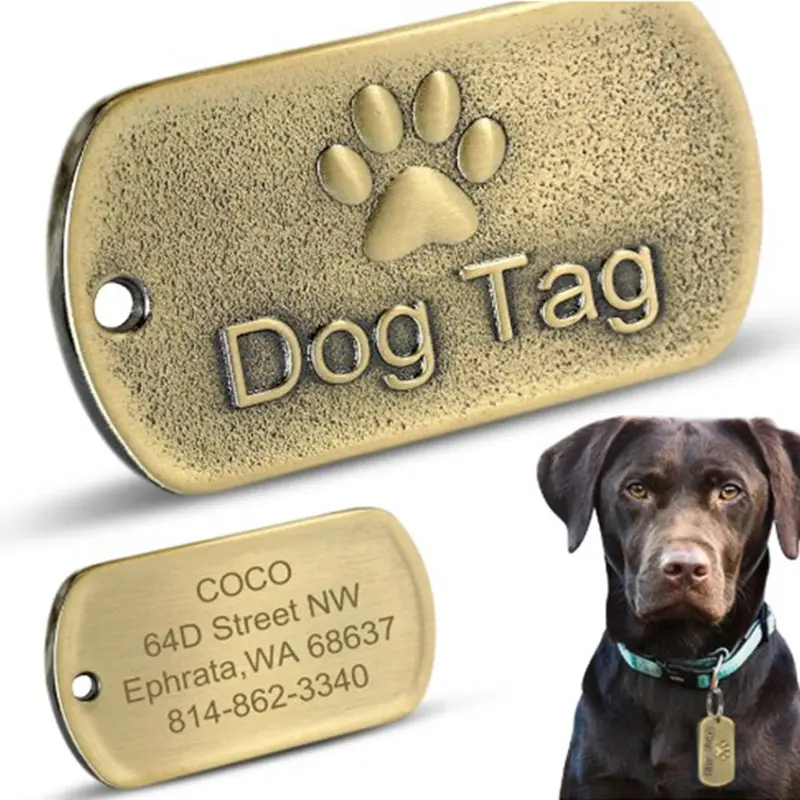 Kişiselleştirilmiş yavru köpek adı etiketi paslanmaz çelik süblimasyon lazer yaka köpek künyeleri adı pet boş köpek etiketi