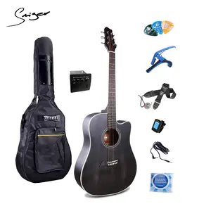 Guitar Điện Phương Tây 41Inch, Guitar Acoustic Màu Đen Cổ Điển