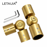Connecteur pivotant réglable en acier inoxydable 304 pour tube rond, avec doubles manchons et vis de réglage, pour barre de support de douche (pièce de quincaillerie)