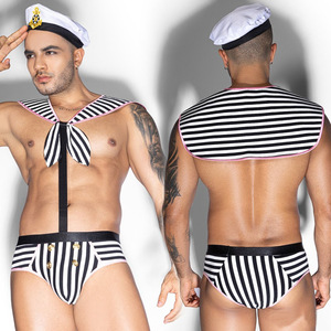 Nueva Llegada, Conjunto de Ropa Interior Masculina Sexy de 3 Piezas, Tanga para Hombre, Ropa Interior Erótica con Temática Naval, Tanga - Product Image 1