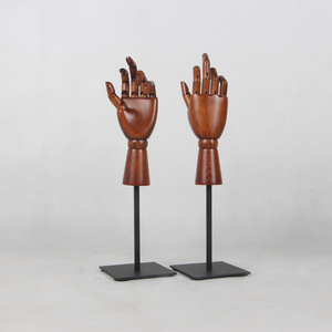 Parrucca di Vendita calda Cappello di Visualizzazione di <span class=keywords><strong>Legno</strong></span> Del Grano scuro Mannequin Testa e la mano di visualizzazione - Product Image 2