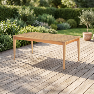 Table à manger rectangulaire de luxe moderne, plateau en bois massif, imperméable, écologique, durable, design stable, meubles pour la salle à manger - Product Image 3