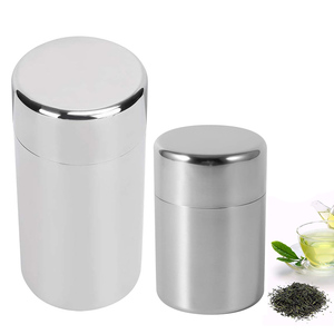 Airtight Double Lids Spices Storage Double Seal Stainless Steel Tea Tin Canister Can