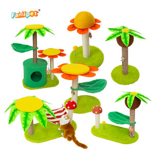 Famipet Custom grosir baru desain kecil kucing memanjat menara bunga kucing pohon dengan menggaruk Post - Product Image 1