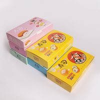 Boîte à sushi en papier pastel imprimée, conteneur jetable pour sushi à emporter, impression personnalisée OEM, emballage alimentaire en gros