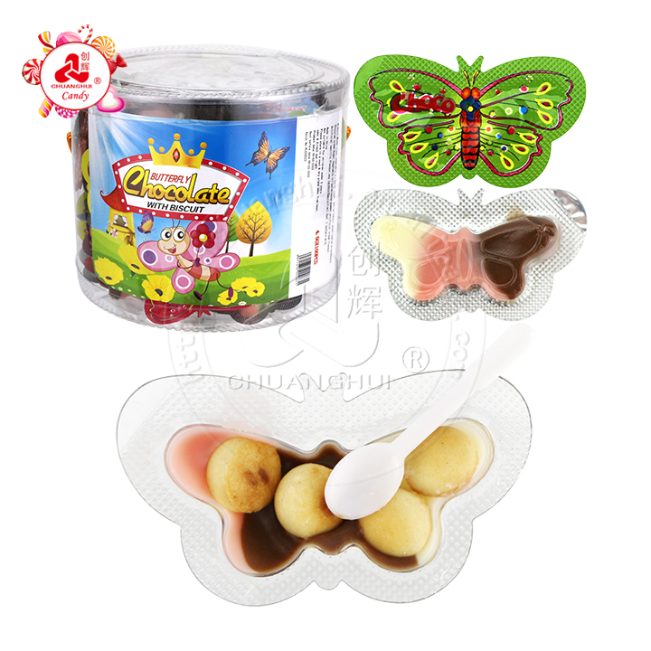 3 Colors Chocolate Butterfly Shaped Biscuits - Delicious Sweet