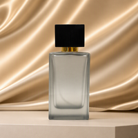 Flacon de parfum vide en verre transparent de qualité supérieure, portable, 30 ml, 50 ml, de qualité cosmétique, avec vaporisateur en aluminium doré