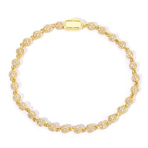 Exclusive Urban Streetwear GRA Moissanite Moon Cut Bead Bracelets S925 Silver 18K Gold Plated Invisible <b>Set</b> Rap Jewelry - Product Image 3