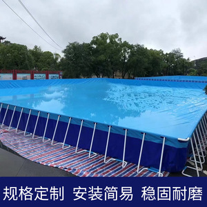 สระว่ายน้ำเป่าลมกลางแจ้งทรงสี่เหลี่ยมผืนผ้า อุปกรณ์สวนน้ำ PVC ขนาดใหญ่ สระฝึกซ้อม ไม่ใช้แบตเตอรี่ เป็นมิตรกับสิ่งแวดล้อม - Product Image 5