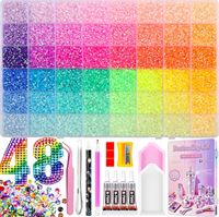 Boîte de 60/48/40/28/24 compartiments, bijoux pour ongles colorés, perles, strass, petits ornements en diamant pour nail art