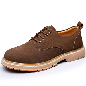 Zapatos Oxford de Gamuza con Cordones, Punta Redonda, Suela de Goma Transpirable, Entresuela de EVA, para Todas las Temporadas, Color Sólido, para Hombre - Product Image 2