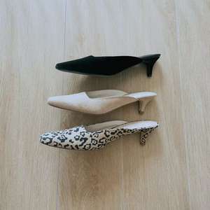 Nouvelles mules à talon fin en cuir véritable imprimé léopard, bout fermé, pour femme, collection Printemps-Été 2026 – Sandales à talon moyen pour l'extérieur - Product Image 3