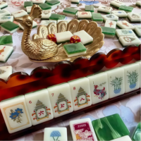 Collection Mahjong Mac & Miller : Fire + Fortune - Verdant Fortune, jeu de 160 tuiles de Mahjong en acrylique de luxe, style américain
