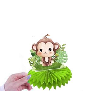 Décoration de table en papier nid d'abeille pour baptême 2024, thème animal, pour baby shower - Product Image 3