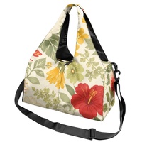 Sac de sport à bandoulière personnalisé avec imprimé Hibiscus et Plumeria Hawaïen pour le shopping, les voyages, le quotidien et les programmes d'étiquetage privé
