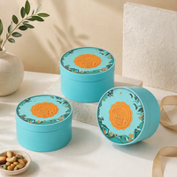 Boîte d'emballage de luxe pour gâteaux de lune circulaires, personnalisable avec logo imprimé, boîte cadeau multicouche pour desserts, biscuits et aliments
