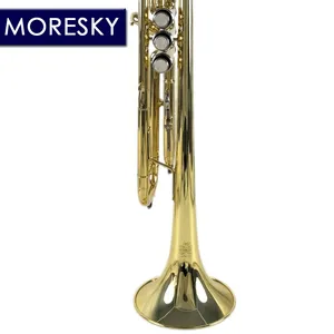 Trompeta MORESKY en Si bemol, de latón, pintada en oro, instrumento musical MTR-101 - Product Image 3