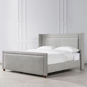 Cama King Size Db Elle Wingback, Tapizada en Poliéster Gris Plateado, con Diseño Acolchado, para Muebles de Dormitorio - Product Image 3