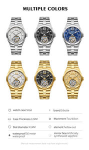 Reloj Mecánico Automático Premium para Hombre, Acero Inoxidable, Resistente al Agua, Correa de Cuero Casual de Silicona, Alta Gama, <span class=keywords><strong>Vacheron</strong></span> Top - Product Image 4