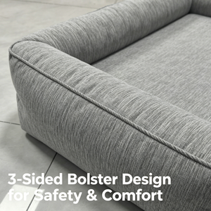 Cama Ortopédica para Perros, Tipo Sofá, Forma Semicircular, Espuma Viscoelástica con Fondo Impermeable para Mascotas Mayores - Product Image 3