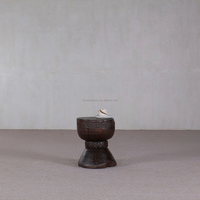 Table basse en bois massif de noyer faite à la main pour le salon, meubles de style antique, design Wabi-Sabi, écologique, convertible, entrée