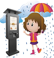 Kiosque de commande en libre-service intérieur/extérieur à haute luminosité Machine de caisse enregistreuse POS antidéflagrante anti-pluie tout-en-un