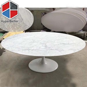 <span class=keywords><strong>Table</strong></span> à manger ovale Tulip de qualité Eero <span class=keywords><strong>Saarinen</strong></span> 48x84 pouces avec plateau en marbre de Carrare - Product Image 5