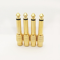 Altın Kaplama 6.35mm 1/4" TS Mono Erkek - RCA Dişi Ses Adaptörü 6.5mm Mono Fiş - RCA AV Jak Konnektörü