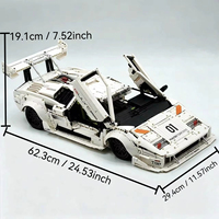 Guly 10649 2025 Nuevo Coche Deportivo Vintage LP5000, Modelo Eléctrico con Control Remoto, Escala 1:8, Juguetes DIY para Adolescentes y Adultos, Sets de Bloques de Construcción