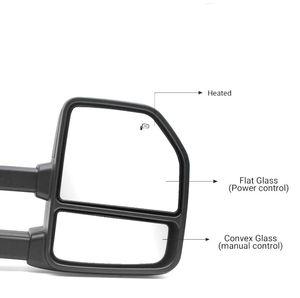 XMAXVISION 1999-2003 para F250/F350/F450 Super Duty, Espejos Laterales de Remolque, Nuevos, Eléctricos, con Cristal Térmico, Luz de Señal de Giro, Negros - Product Image 3