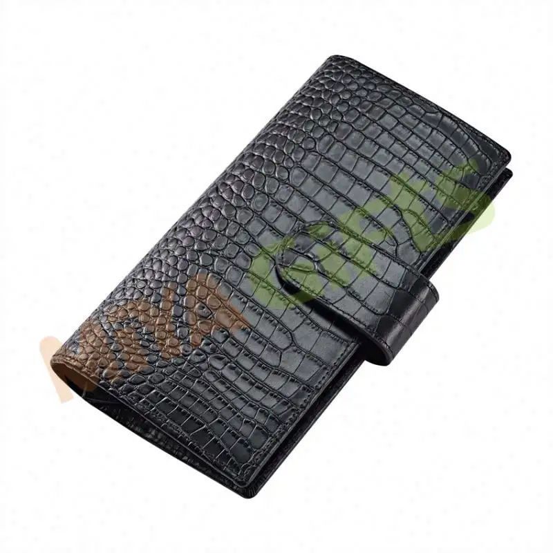 custom genuine leather journal binding notebook diary cover for hobonichi weeks black crocodile with back pocket quality luxury