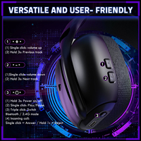 Casque de jeu sans fil tri-mode ATTACK SHARK L80PRO, écouteurs filaires 3,5 mm avec micro détachable pour PS4 PS5 Switch PC