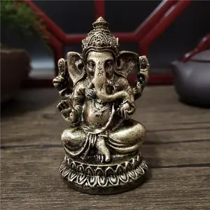 铜色领主Ganesha佛像大象印度教神像雕塑小雕像饰品树脂家居装饰幸运礼品