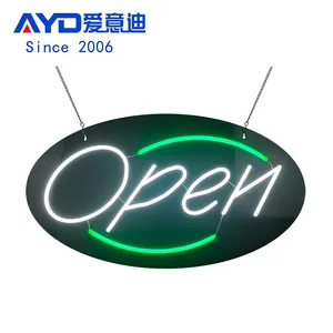 15*27 Inch Oval Shape Super Bright LED Open Neon Sign, Customized Business Shop Advertising Animated Neon Display