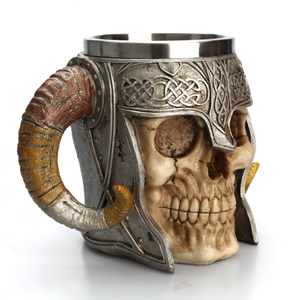 Tasses à café fantaisie en métal avec motif fantôme <span class=keywords><strong>3D</strong></span> en relief, cadeau créatif d'Halloween, tasses à logo en forme de crâne - Product Image 2