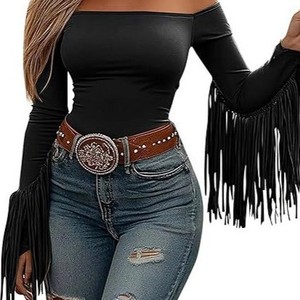 Abito da <span class=keywords><strong>donna</strong></span> in poliestere con scollo a V irregolare, stile bohémien <span class=keywords><strong>rock</strong></span>, con volant, retrò, stile western, per feste e festival, collezione autunnale - Product Image 5