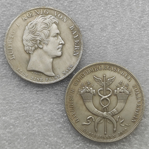 Moneda Conmemorativa de la Unión Aduanera de Baviera-Wurtemberg, 1827, Ludwig I Taler de Baviera - Product Image 1