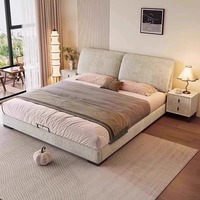 Fabrik-OEM Weiches Doppelbett mit Stauraum, Hochzeitsbett, Stoffbezogenes Holzbett für Teenager, King- und Queen-Size, Schlafzimmermöbel