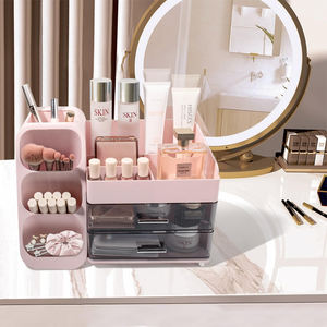 Kotak penyimpan alat rias wajah, meja rias dengan tempat kuas untuk Semir kuku, Lipstik, perhiasan parfum - Product Image 2