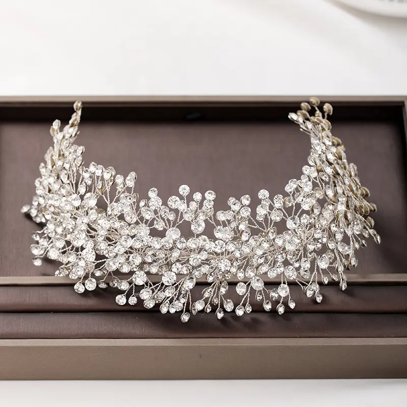 Faixas de cabelo de cristal, acessórios de cabelo de cristal, strass, tiara para cabeça, joias, casamento, noivado