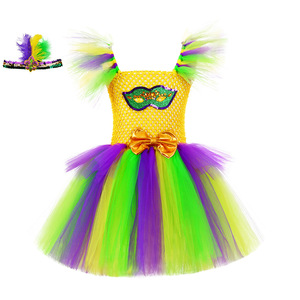 Robe en tulle pour bébé fille, inspirée du Mardi <span class=keywords><strong>Gras</strong></span>, pour fête costumée de carnaval, avec bandeau - Product Image 3