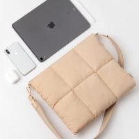 Haute qualité plus doux Puffer Portable mallette pour ordinateur portable sac de messager pour Mac Air tablette velours personnalisé Nylon sac de pochette d'ordinateur