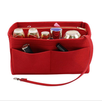 Sac à cosmétiques en feutre pour femmes de grande capacité Sac fourre-tout amovible multifonction Organisateur de sac en feutre cosmétique avec sac à main à fermeture éclair