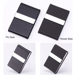 PU Leather RFID Blocking Business Card Business Card Case Metal Slim <b>Name</b> Card Holder - Product Image 6