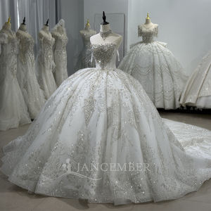 Jancember XS200 Splendido Abito da Sposa Color Avorio Senza Spalline con Perline in Tulle a Stile <span class=keywords><strong>Ball</strong></span> Gown - Product Image 2